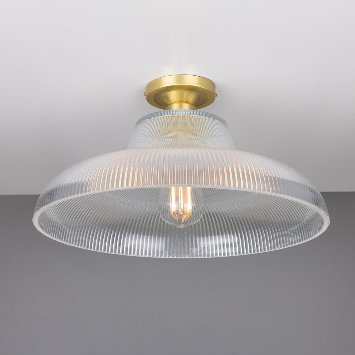 Antique Brass Railway Ceiling Light Fixture, 40cm