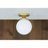 Antique Brass Yaounde Flush Globe Ceiling Light Fixture