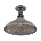 Geneva Industrial Ceiling Light, Antique Brass Finish