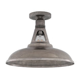 Geneva Industrial Ceiling Light, Antique Brass Finish
