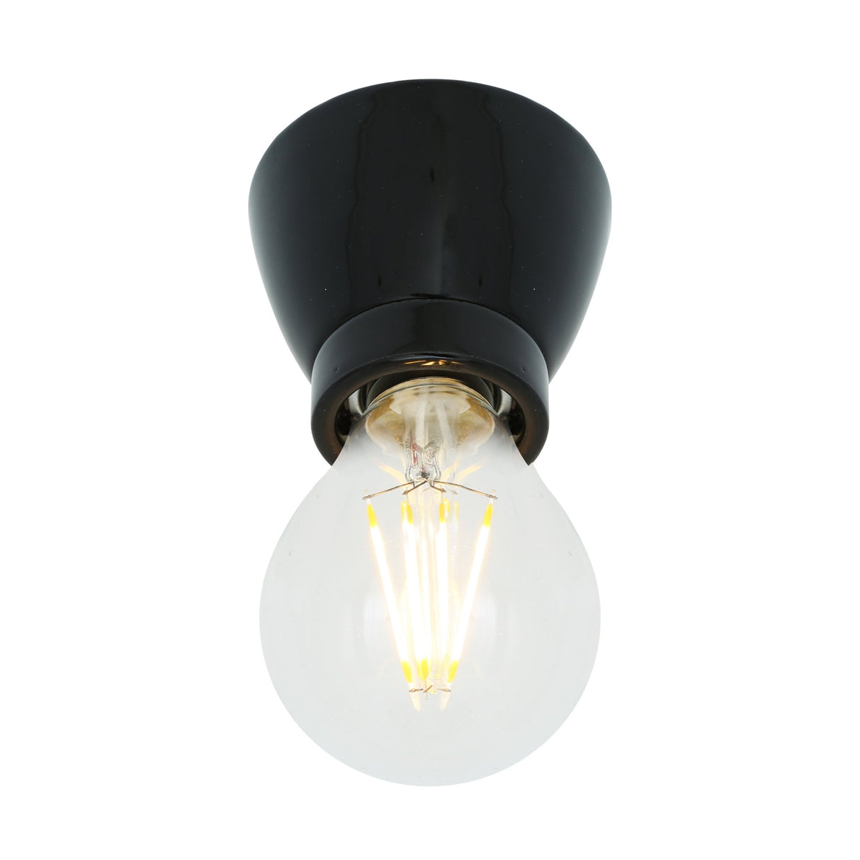 Sleek Black Porcelain Flush Light Fixture: Modern Baltimore Design