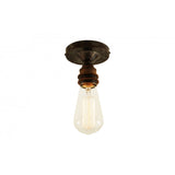 Antique Brass Vintage Flush Ceiling Light by Bexter