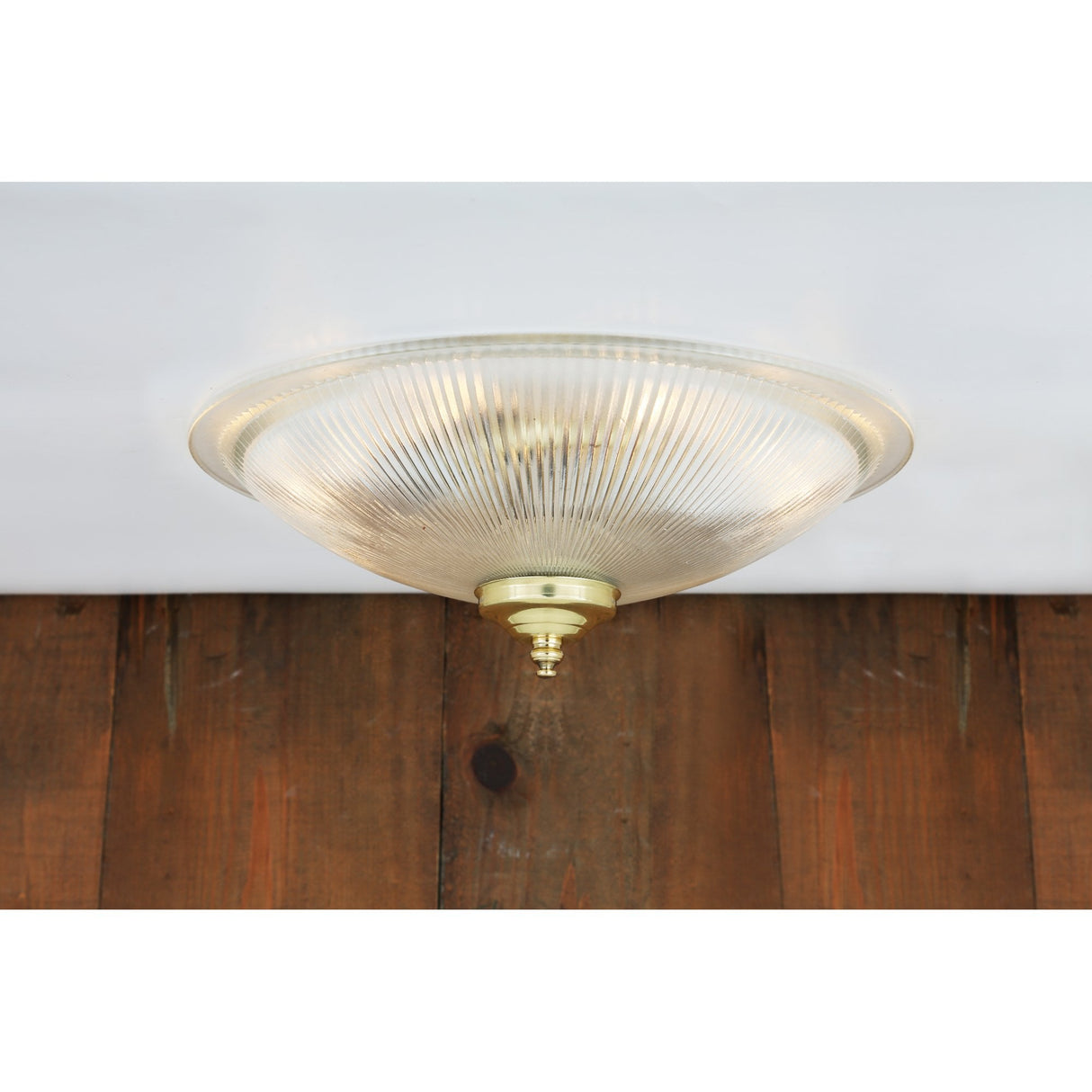 Nicosa Classic Brass Halophane Flush Ceiling Light GL133