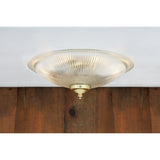 Nicosa Classic Brass Halophane Flush Ceiling Light GL133