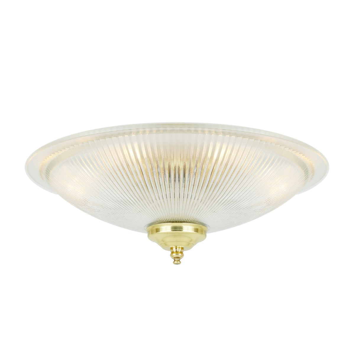 Nicosa Classic Brass Halophane Flush Ceiling Light GL133