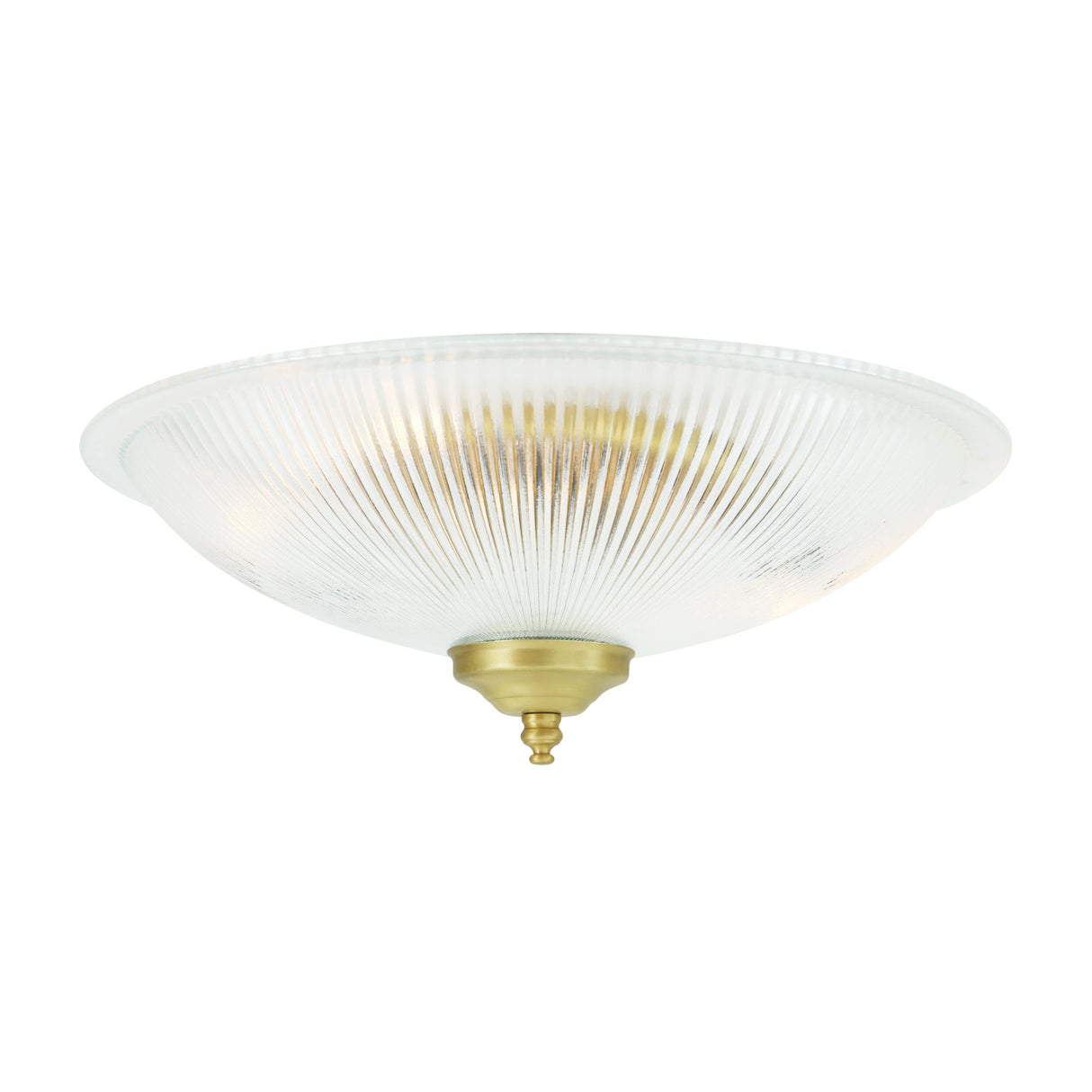 Nicosa Classic Brass Halophane Flush Ceiling Light GL133
