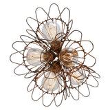 Praia Vintage Brass Cage Pendant Light Cluster