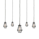 Praia Vintage Brass Cage Pendant Light Cluster