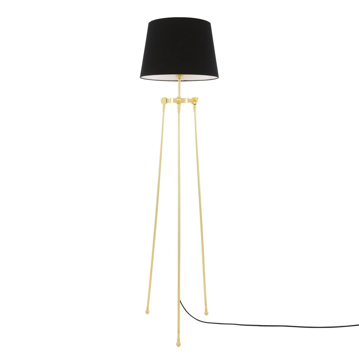 Antique Brass Lismore Tripod Floor Lamp