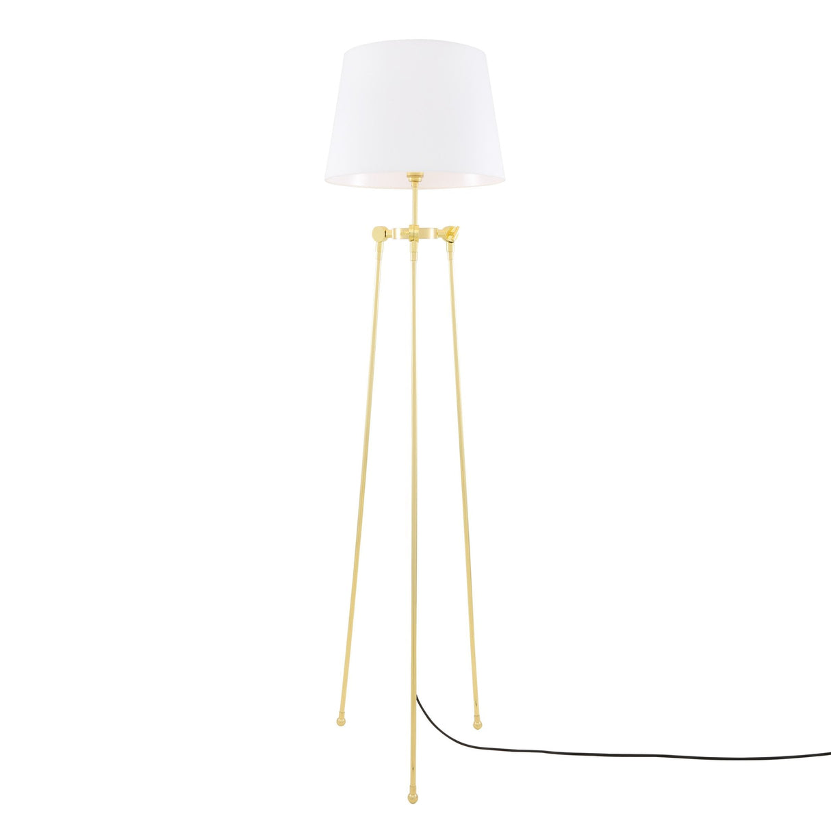 Antique Brass Lismore Tripod Floor Lamp