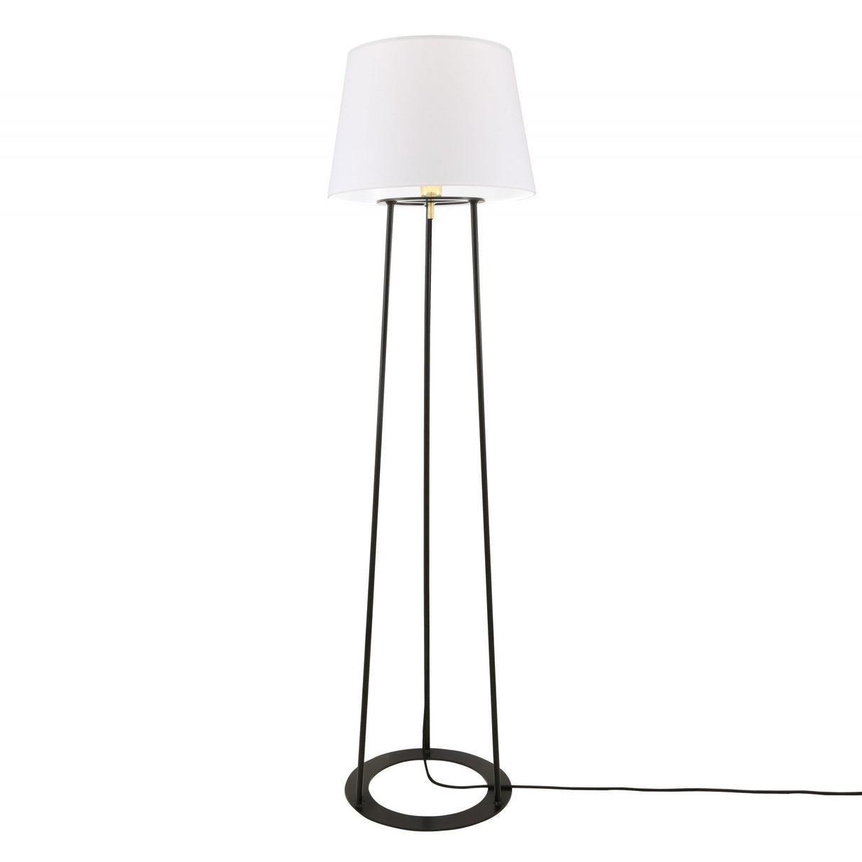 Borris Elegant Floor Lamp in Matte Black and Polished Brass Finish