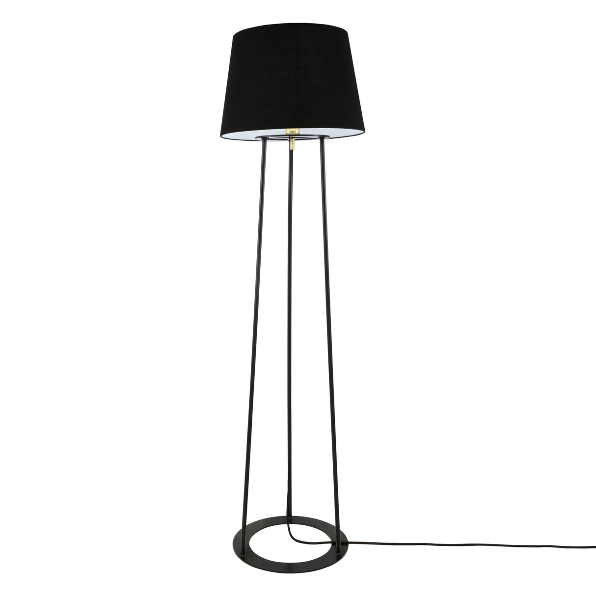Borris Elegant Floor Lamp in Matte Black and Polished Brass Finish