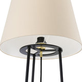 Borris Elegant Floor Lamp in Matte Black and Polished Brass Finish