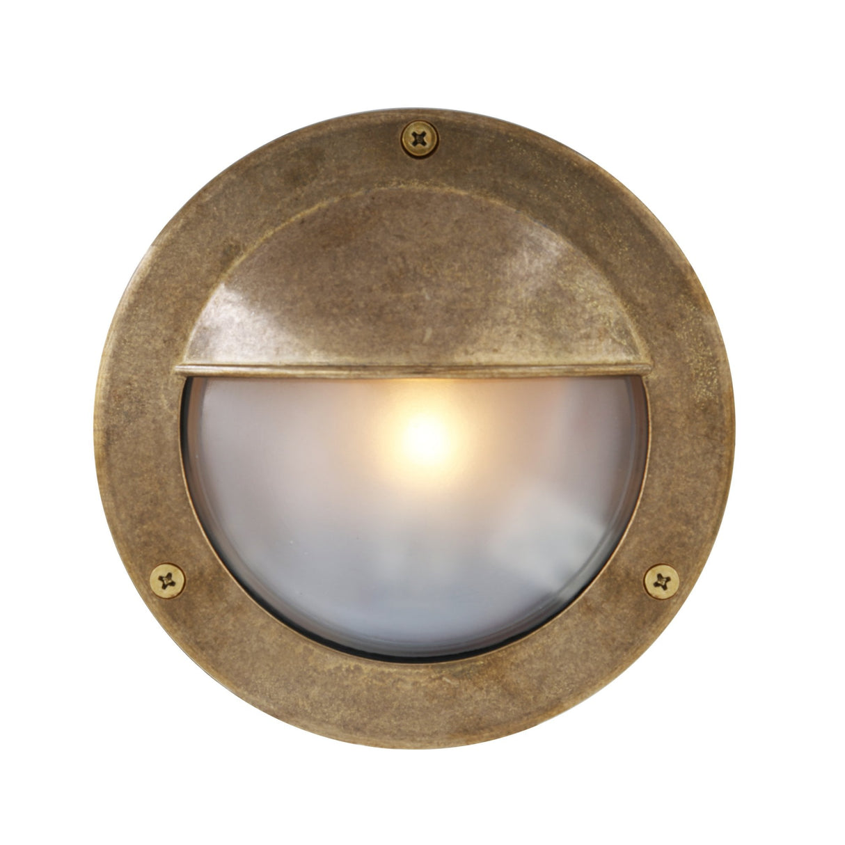 Antique Brass Finish Begawan 14cm Industrial-Style Outdoor Wall Light