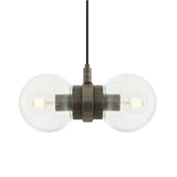 Eske Double Glass Globe Pendant Light with Antique Brass Finish