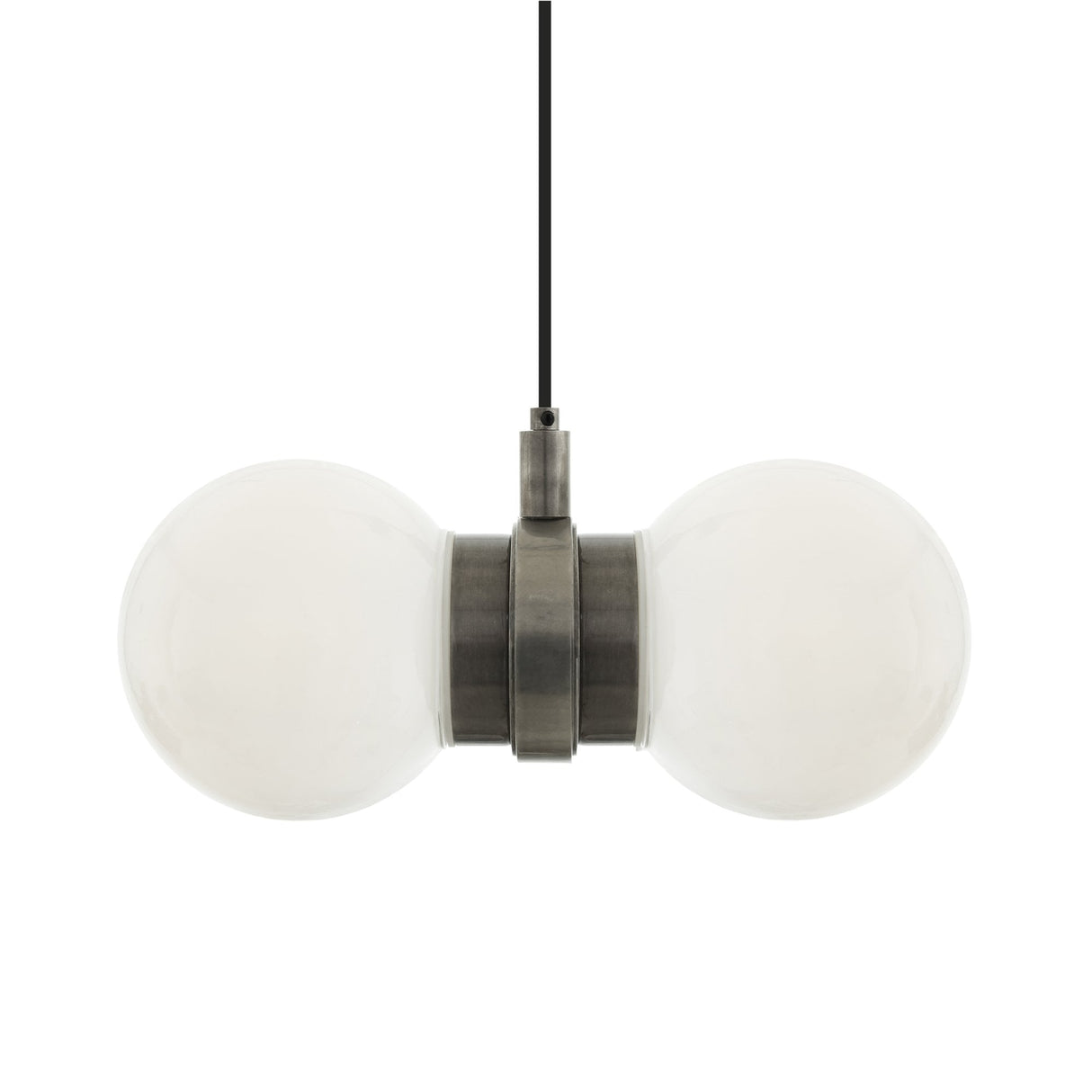 Eske Double Glass Globe Pendant Light with Antique Brass Finish