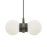 Eske Double Glass Globe Pendant Light with Antique Brass Finish