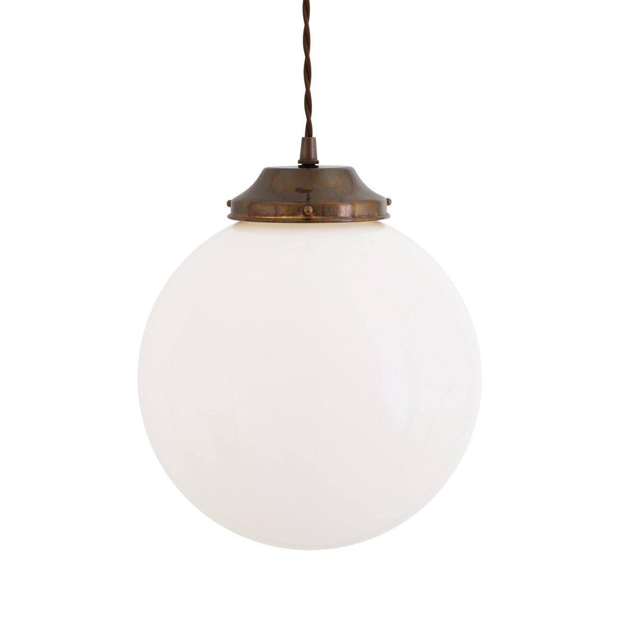 Vintage Brass Globe Pendant Light, 25cm