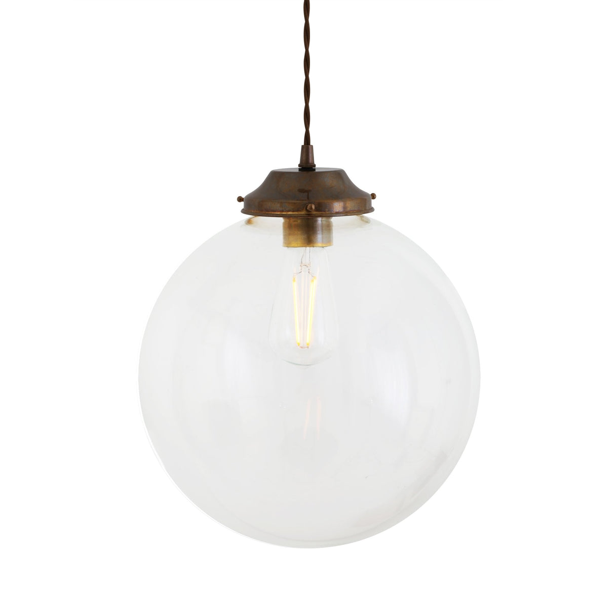 Antique Brass Virginia Globe Pendant Light - 30cm Diameter