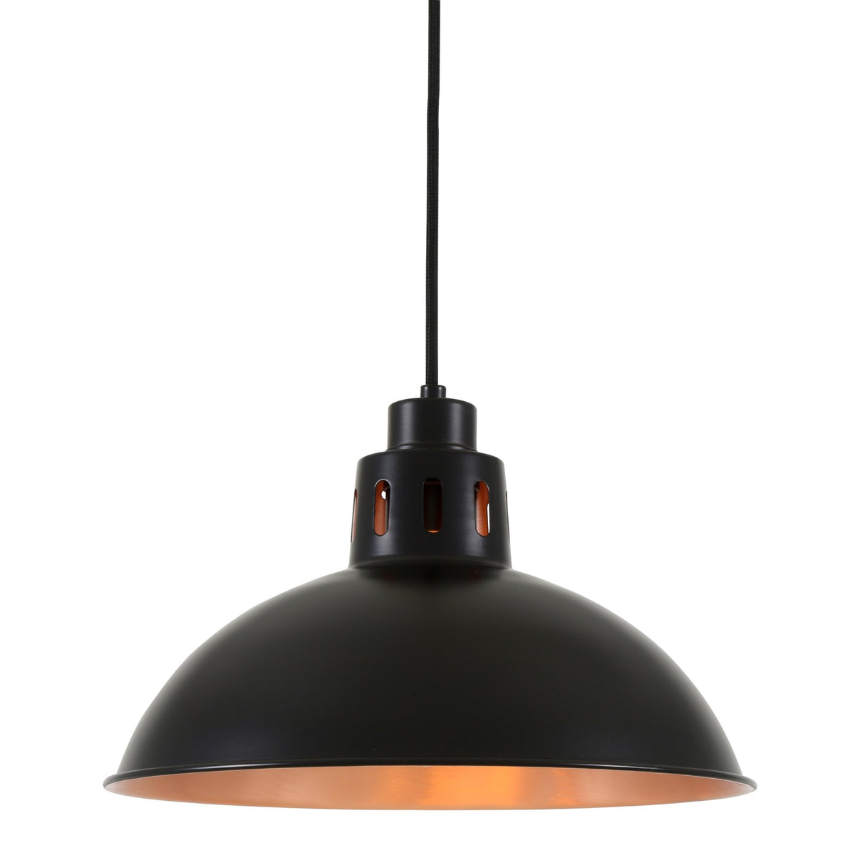 Vintage Elegance: Matte Black and Brushed Copper Double Pendant Light