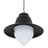 Knightsdale Nautical Pendant Light, Matte Black Finish with Opal Glass Shade