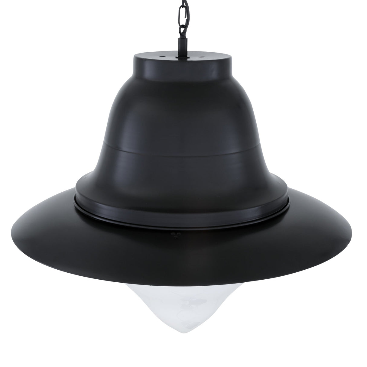 Knightsdale Nautical Pendant Light, Matte Black Finish with Opal Glass Shade