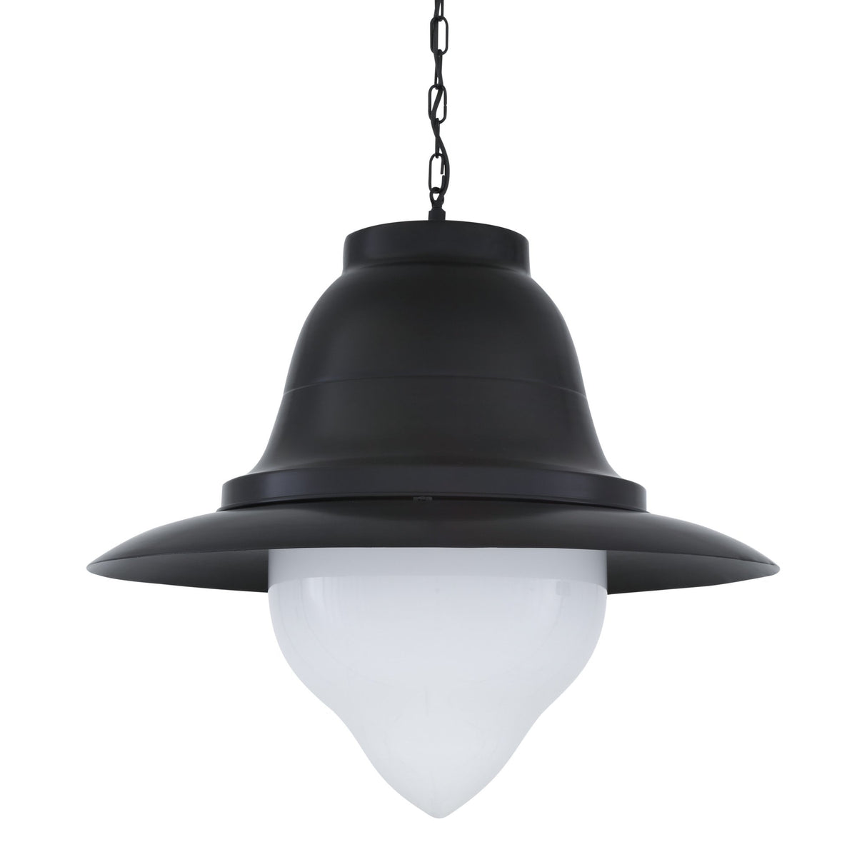 Knightsdale Nautical Pendant Light, Matte Black Finish with Opal Glass Shade
