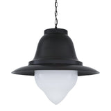 Knightsdale Nautical Pendant Light, Matte Black Finish with Opal Glass Shade