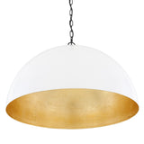 Elegant Goma Pendant Light in White with Gold Leaf Interior