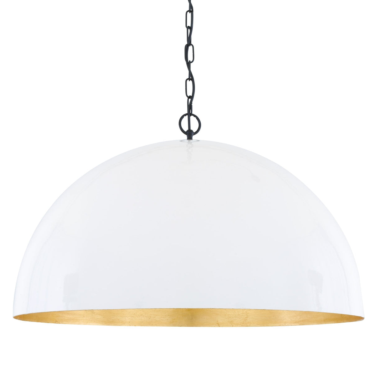Elegant Goma Pendant Light in White with Gold Leaf Interior