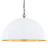 Elegant Goma Pendant Light in White with Gold Leaf Interior