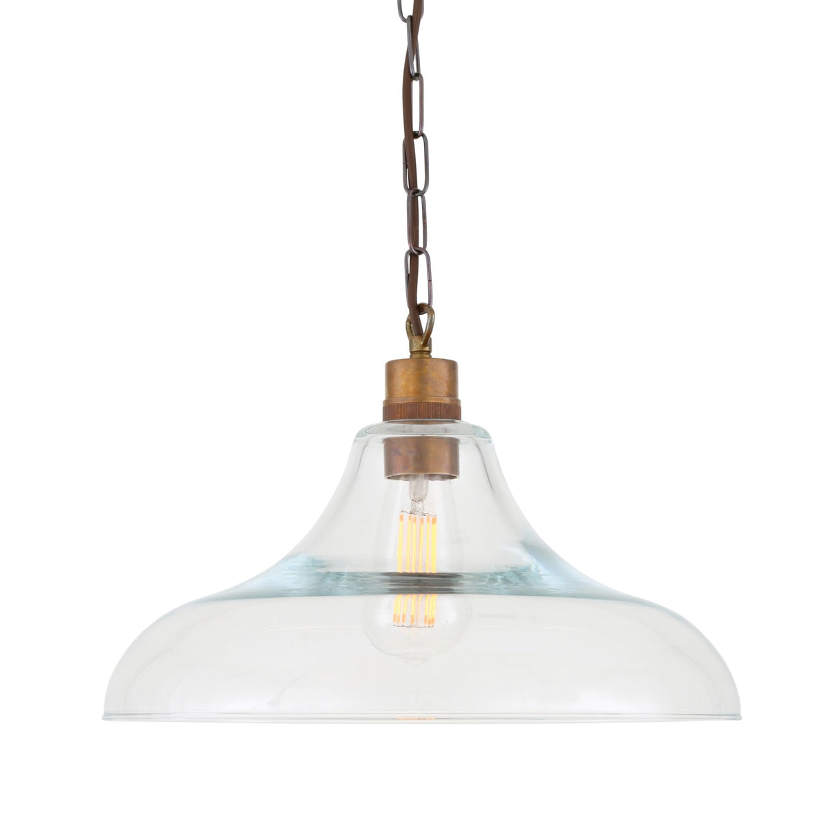 Clifton Vintage Railway-Inspired Brass Pendant Light