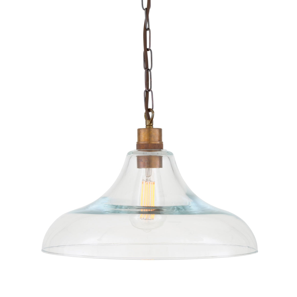 Clifton Vintage Railway-Inspired Brass Pendant Light