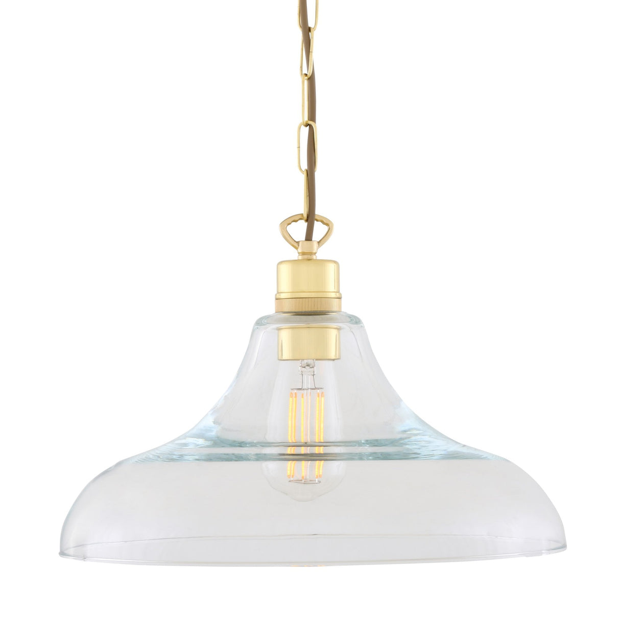 Clifton Vintage Railway-Inspired Brass Pendant Light