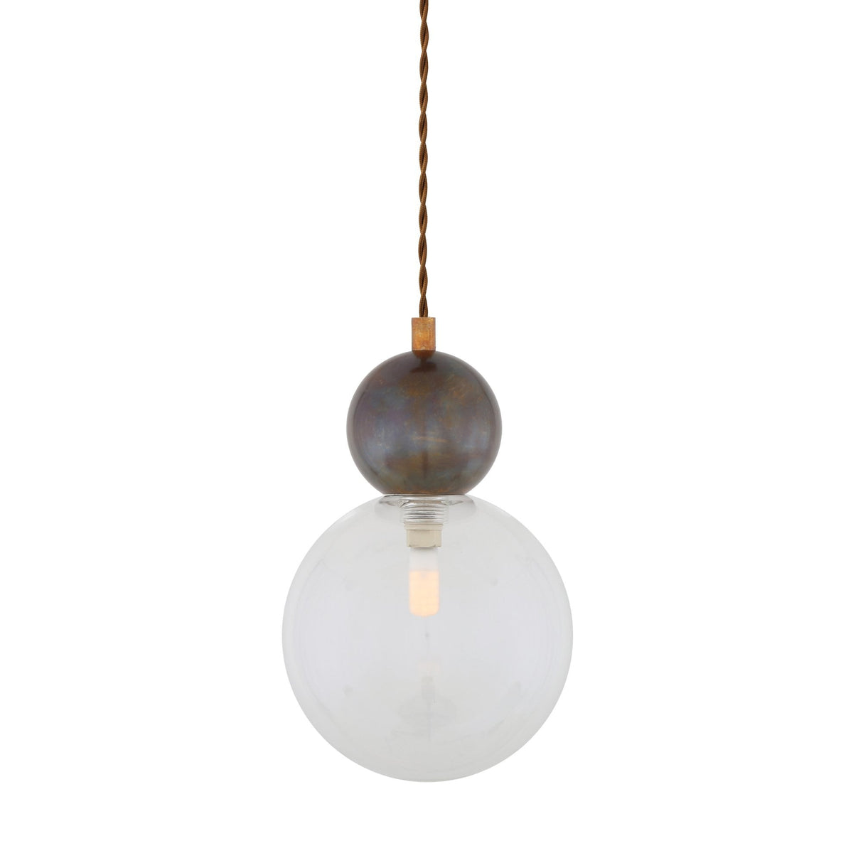 Helena Pendant Light with Clear Glass and Antique Brass Finish