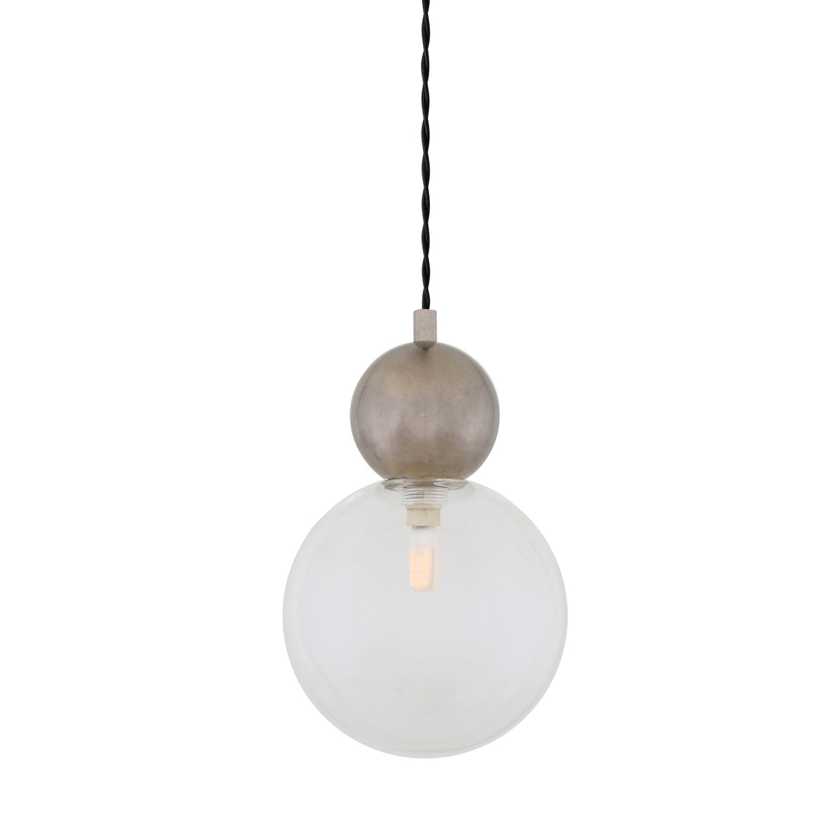 Helena Pendant Light with Clear Glass and Antique Brass Finish