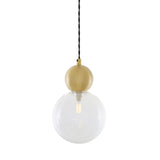 Helena Pendant Light with Clear Glass and Antique Brass Finish