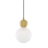 Helena Pendant Light with Clear Glass and Antique Brass Finish