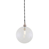 Antique Brass Globe Pendant Light with Clear Glass by Madlin