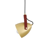Southwark Pendant Light, Antique Brass with Red Fire-Hose Strap