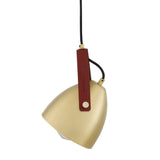 Southwark Pendant Light, Antique Brass with Red Fire-Hose Strap