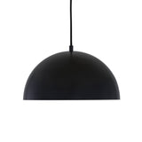 Avon 30cm Pendant Light with Matte Black Finish and Satin Brass Interior