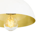 Sleek Avon Pendant Light, Matte Black with Brass Interior, 20cm