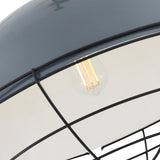 Modern Industrial Black & White Cage Pendant