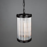 Caledon Petite Fluted Glass Pendant, Matte Black