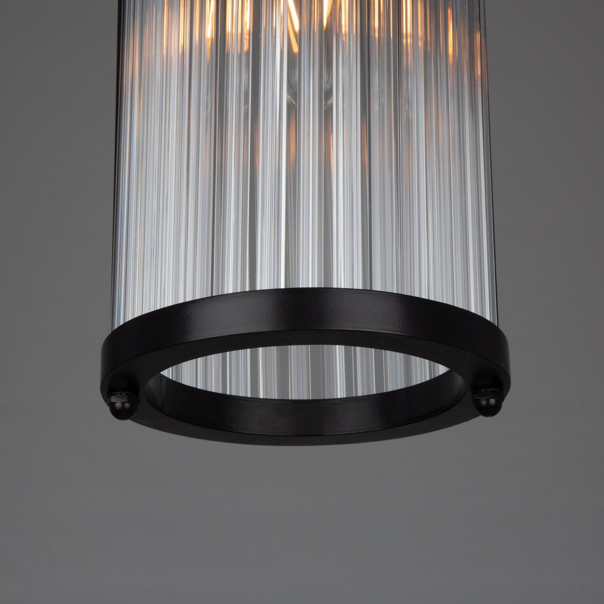 Caledon Petite Fluted Glass Pendant, Matte Black