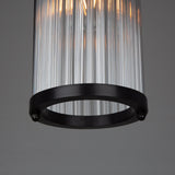 Caledon Petite Fluted Glass Pendant, Matte Black