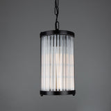 Caledon Petite Fluted Glass Pendant, Matte Black