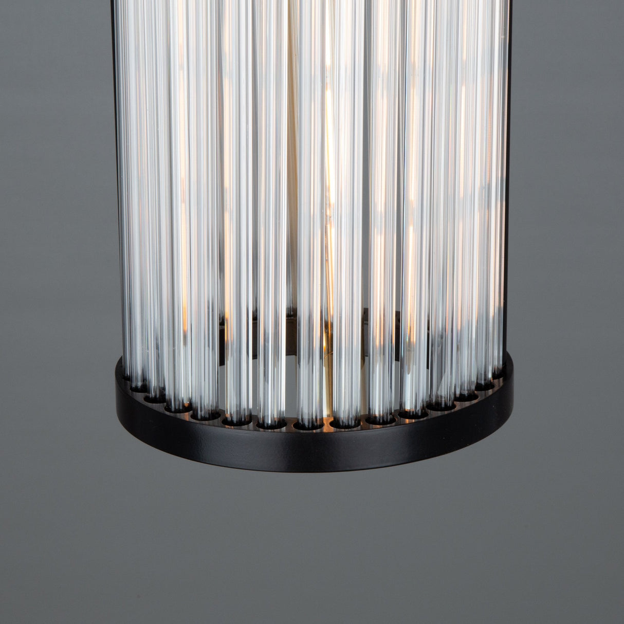 Caledon Petite Fluted Glass Pendant, Matte Black