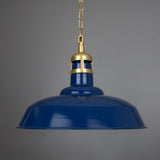 Vintage Industrial Matlock Pendant in Antique Brass and Pink